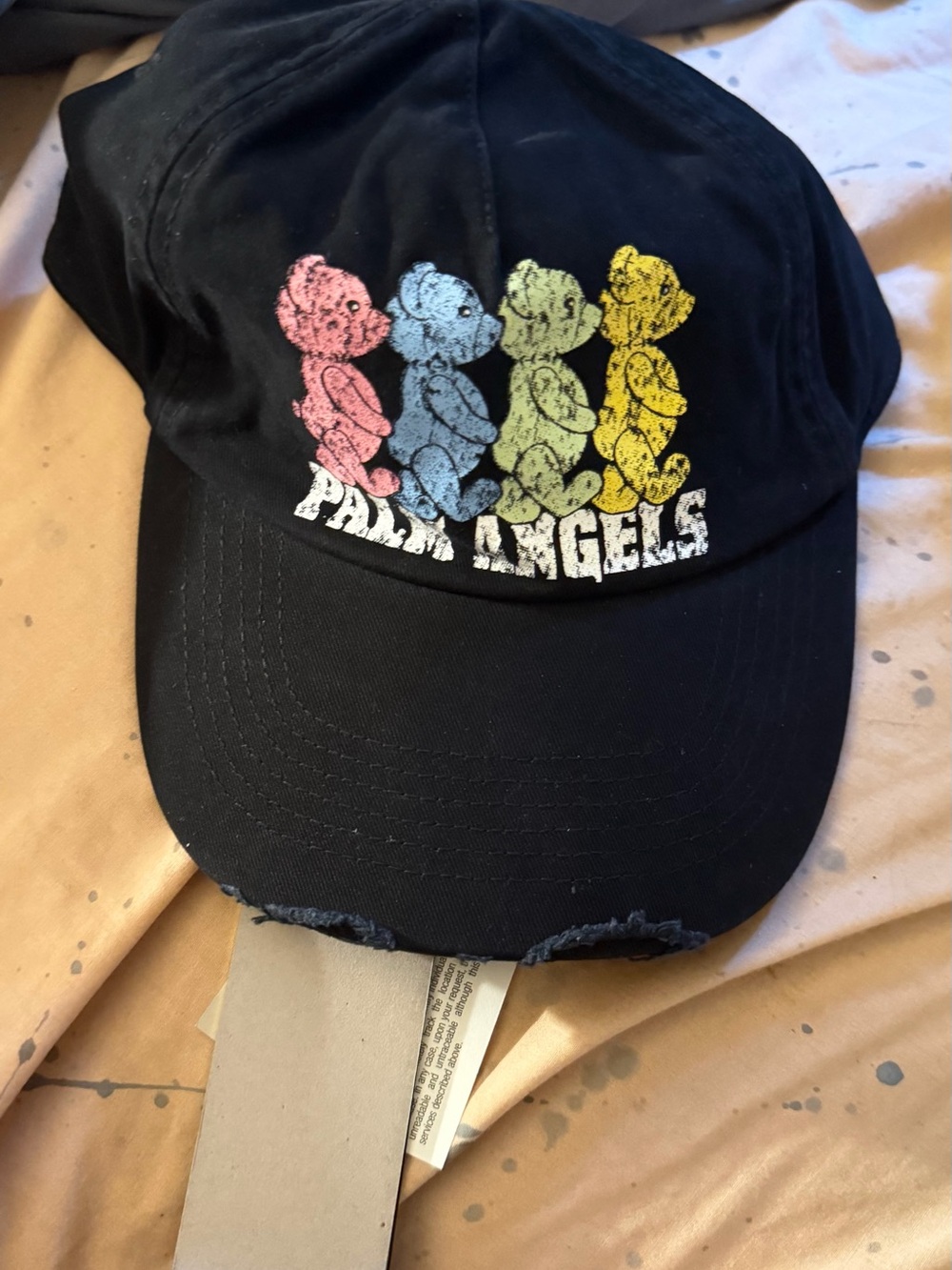 Black palm angels Hat with Colorful Bear Graphic